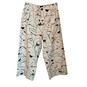 Maeve Anthropologie The Colette Butterfly Wide Leg Crop Pants Multi Size 16W